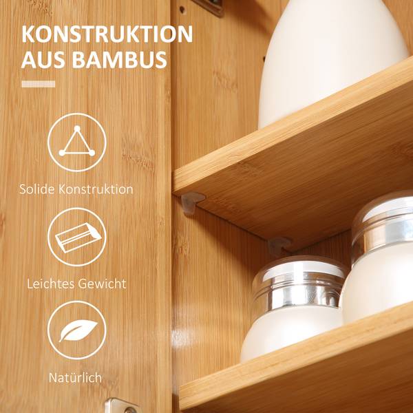 Spiegelschrank 834-515V00ND Braun - Bambus - 14 x 50 x 66 cm