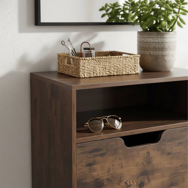 Schuhschrank Kipper mit offenem Fach Anthrazit - Breite: 80 cm