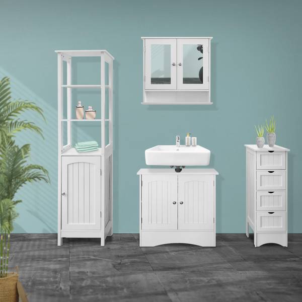 Meuble sous-vasque 60x30x60cm blanc Blanc - Bois manufacturé - 30 x 60 x 60 cm