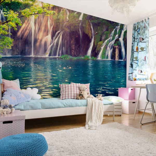 Fototapete WASSERFALL Pflanzen Natur 3D 400 x 280 x 280 cm