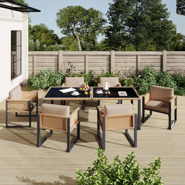 Garten-Essgruppe  Phanes 7-tlg Braun - Kastanienbraun - Khaki