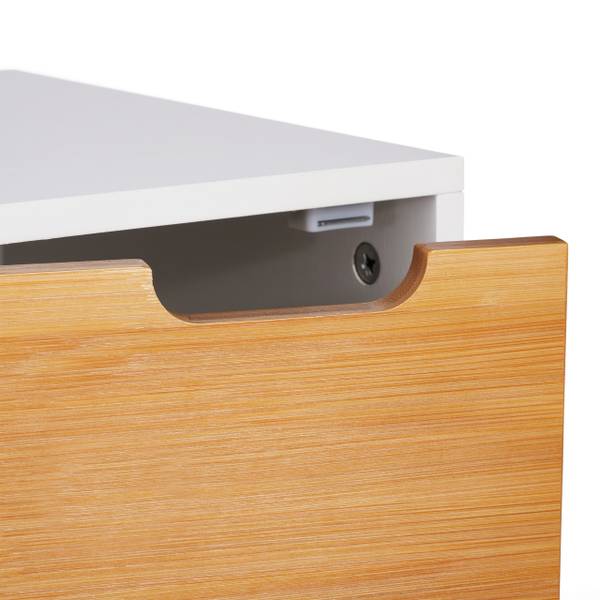 Standregal weiß Braun - Weiß - Bambus - Holzwerkstoff - 32 x 101 x 30 cm