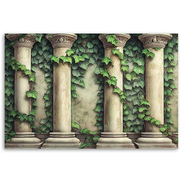 Tableau déco colonnes et feuilles 100 x 70 cm