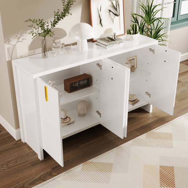 Buffet O3187 Weiß - Holzwerkstoff - 140 x 80 x 38 cm
