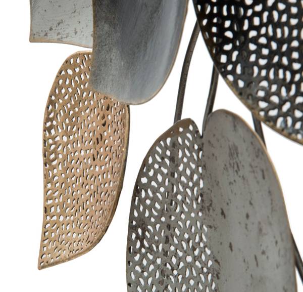 Wanddekoration Half Leaf B Metall - 6 x 40 x 63 cm