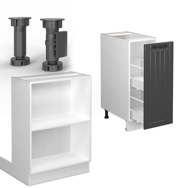 Îlot de cuisine Fame-Line 38709 Graphite - Blanc