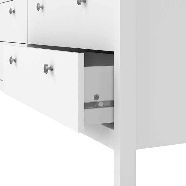 Kommode Madrid Weiß - Holz teilmassiv - 160 x 80 x 39 cm