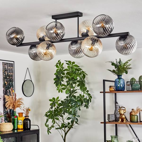 Deckenleuchte Cesaro Grau - Gelb - Metall - 24 x 16 x 110 cm