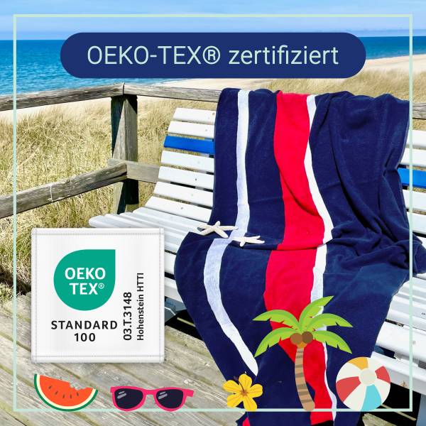 Strandtuch 00000313 Blau - Textil - 100 x 1 x 200 cm