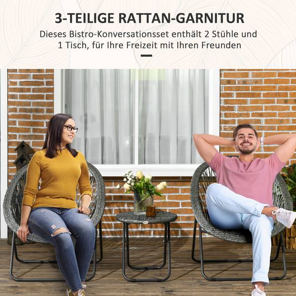 Liegestühle 3er-Set 863-129V00GG Grau - Stahl - 76 x 78 x 77 cm