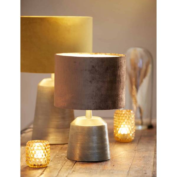 Abat-jour Gemstone Marron - Tissu structuré - Acier - 20 x 15 x 20 cm