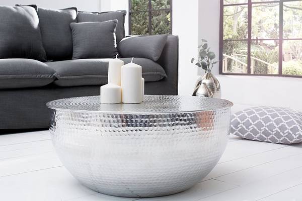 Couchtisch ORIENT II Silber - Metall - 60 x 30 x 60 cm