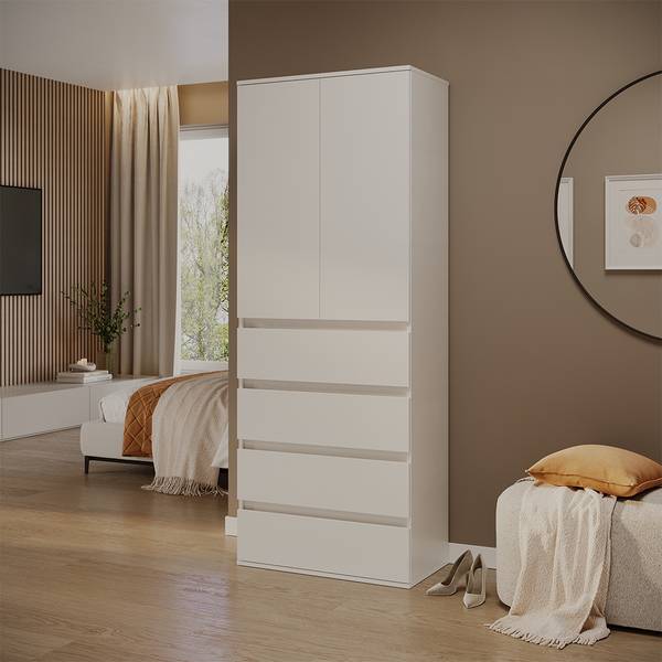 Kleiderschrank Claus 54736 Weiß - Holzwerkstoff - 74 x 192 x 40 cm