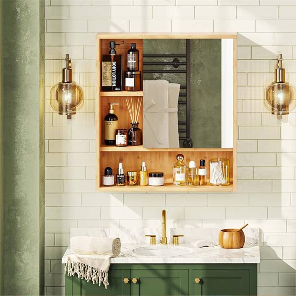 Armoire Toilette  JJ-ZZ1338 Marron - Bambou - 16 x 61 x 56 cm