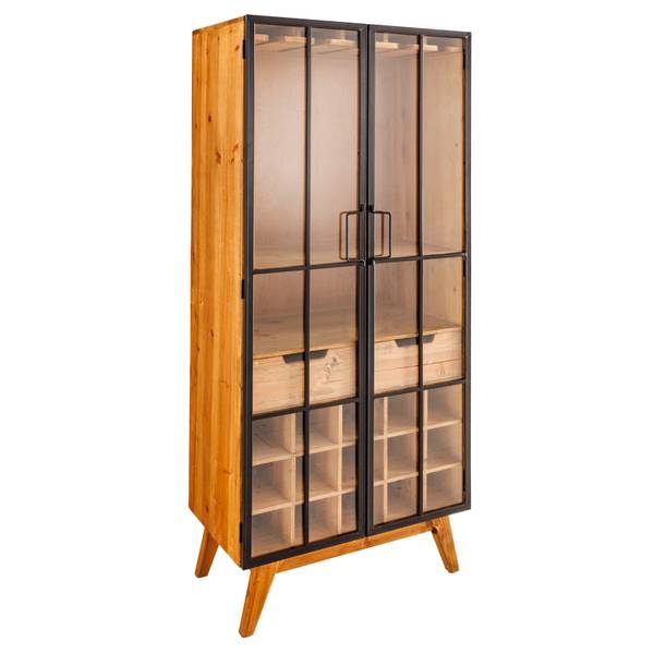Vitrine SEVEN SEAS Braun - Massivholz - 60 x 150 x 34 cm