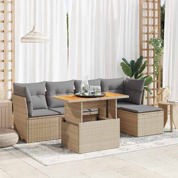 Garten-Lounge-Set 3036985-2 (6-teilig) Beige - Grau
