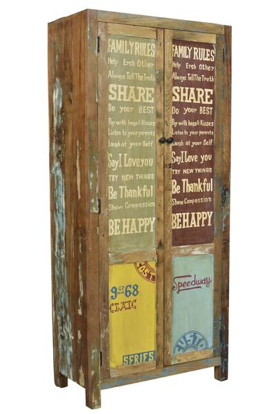 SPEEDWAY Garderobenschrank Braun - Massivholz - 80 x 180 x 40 cm