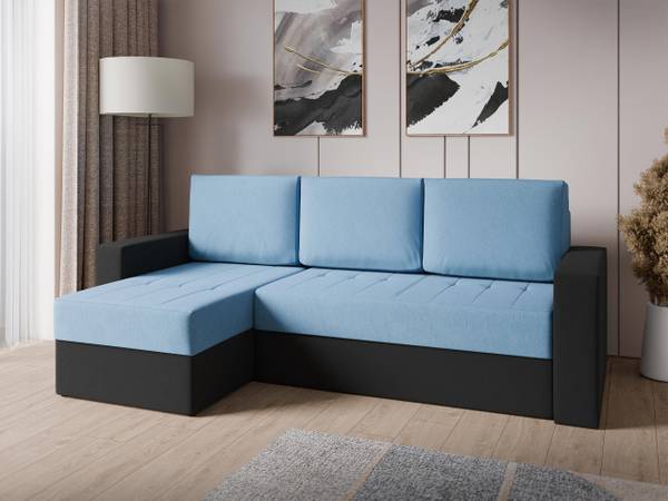 Ecksofa Calabrini Schwarz - Blau