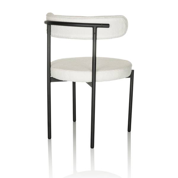 Polsterstuhl TEDIO Weiß - Polyester - Teddystoff - Webstoff - 55 x 78 x 56 cm