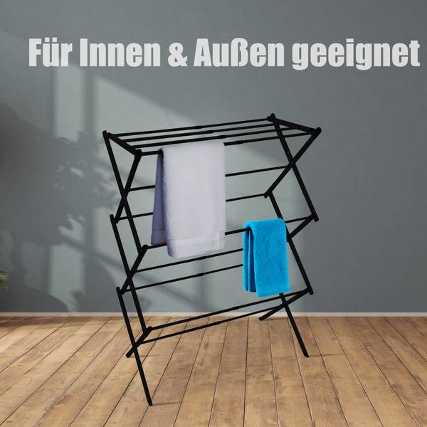 Wäscheständer 1000409 Schwarz - Kunststoff - 39 x 101 x 75 cm