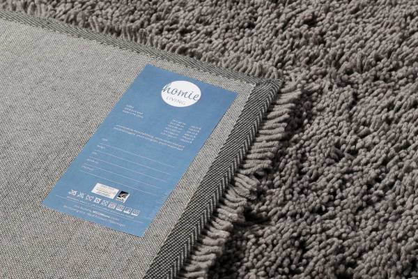 Hochflorteppich Rossi Grau - 70 x 140 cm