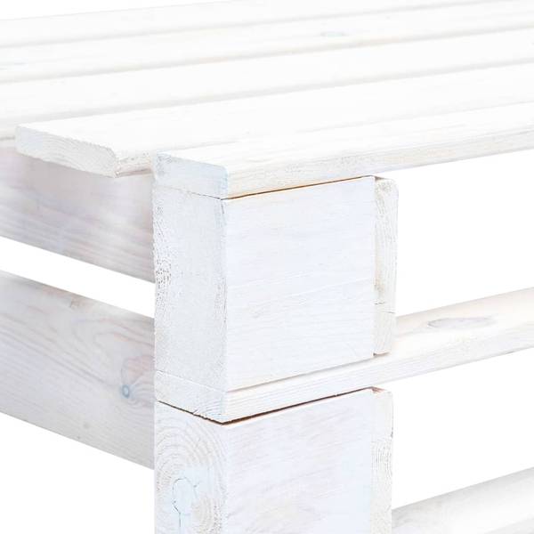 Banc palette 297703 Blanc - Pin - 110 x 55 x 65 cm