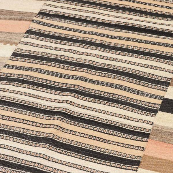 Tapis d'orient KILIM B 7 Noir - Fourrure véritable - 166 x 1 x 217 cm