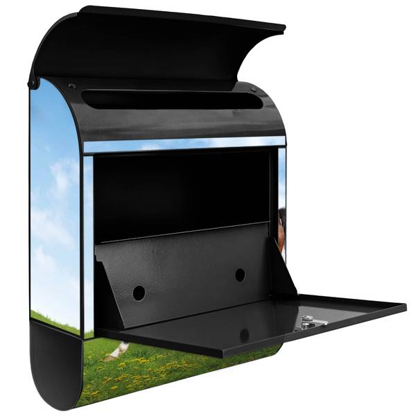 Briefkasten Stahl Pferd Schwarz - Stahl - 38 x 46 x 13 cm