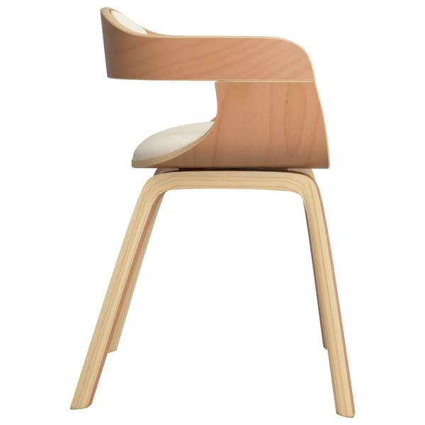 Chaise de salle à manger 3012988-1 Blanc crème - Marron clair