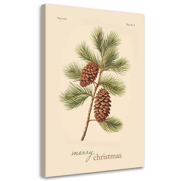Wandbild tannenzapfen und aufschrift 80 x 120 cm