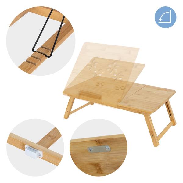 Laptoptisch Braun - Samt - 35 x 19 x 74 cm