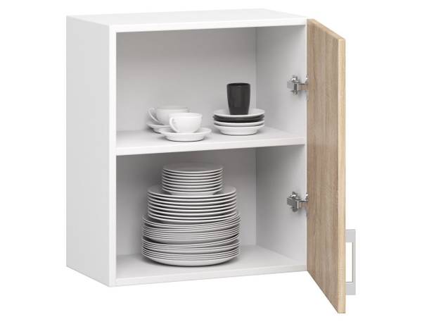 Hängender Küchenschrank Lima Braun - Weiß - Holzwerkstoff - 50 x 58 x 31 cm