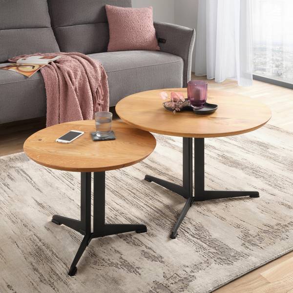 Couchtisch MOMBASA 55 Beige - Metall - Holz teilmassiv - 45 x 55 x 55 cm
