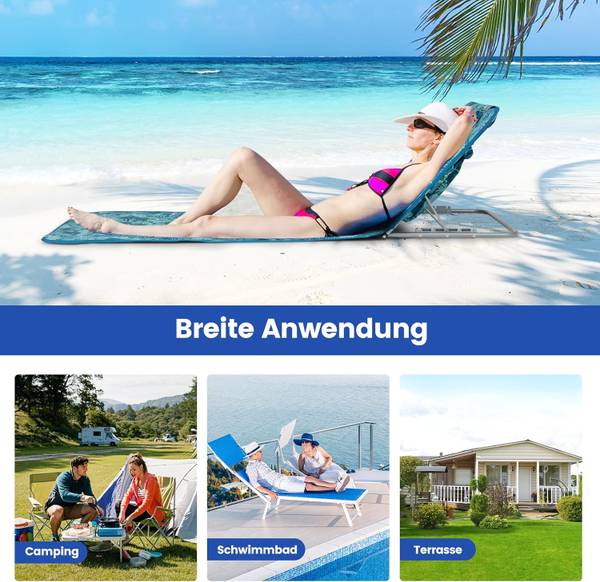Strandmatte ZB32435BF Blau - Kunststoff - 56 x 47 x 161 cm
