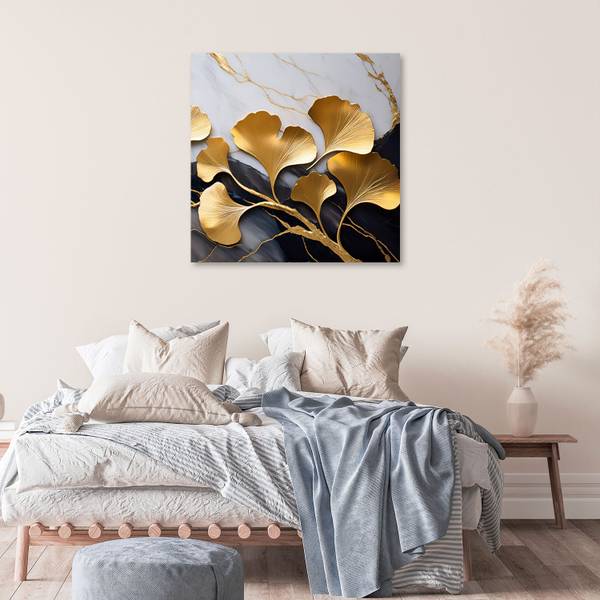 Wandbild Blätter 60 x 60 cm