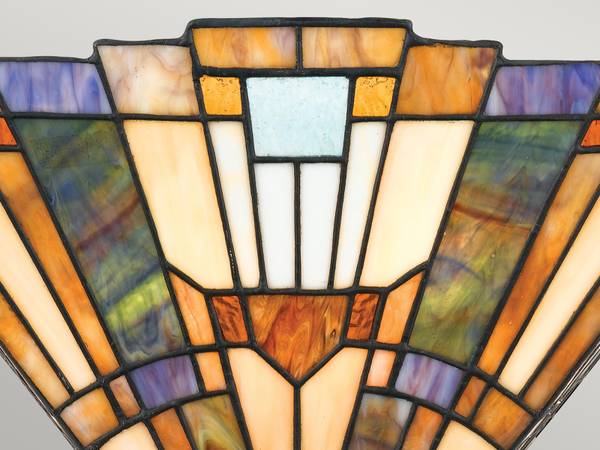 LED Tiffany Stil Wandleuchte Breite 41cm Beige - Blau - Braun - Grün - Rot - Farbglas - Mosaik - 41 x 18 x 14 cm