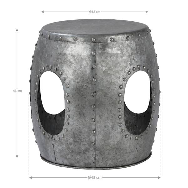 Beistelltisch Ø38x43cm Silber aus Metall Silber - Samt - Stahl - Polycarbonat - 43 x 43 x 43 cm