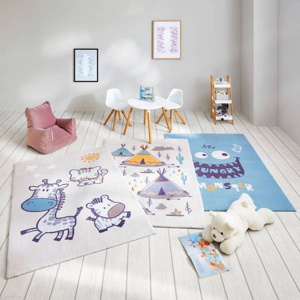 Kinderteppich ZELT Weiß - Holzwerkstoff - 120 x 1 x 170 cm