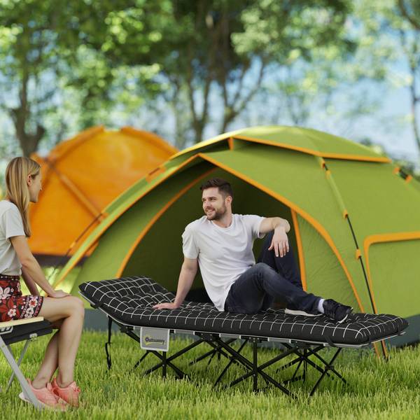 Campingbett A20-517V00BK Schwarz - Textil - 67 x 37 x 190 cm
