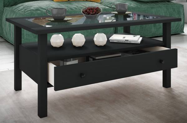 Couchtisch LingisL 3 Schwarz - Massivholz - 90 x 42 x 54 cm