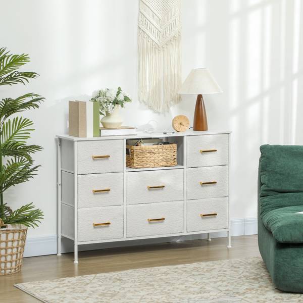 Kommode 831-979V90CW Weiß - Polyester - 30 x 76 x 110 cm