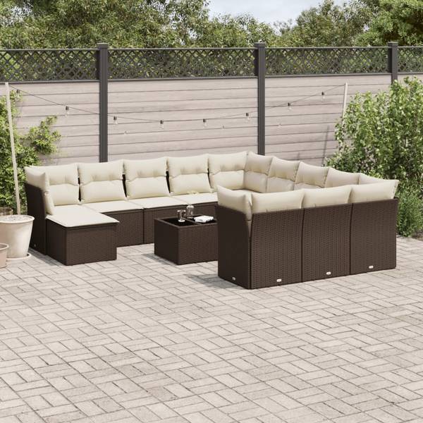Garten-Lounge-Set 3034290-2 13-teilig Braun - Creme