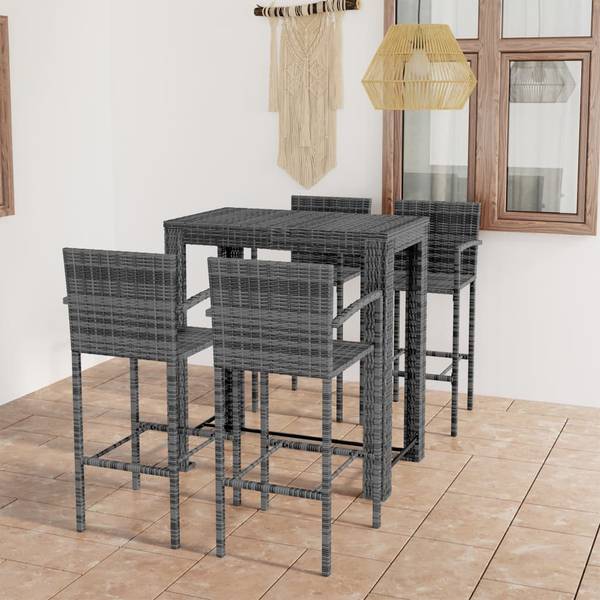 Bar-Set 3064812 (5-teilig) Grau - Stahl - Polyethylen - 61 x 111 x 100 cm