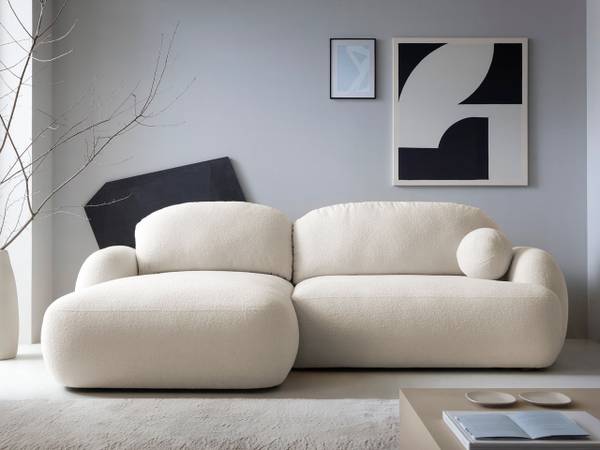 Ecksofa Mayo Cremeweiß - Ecke davorstehend links