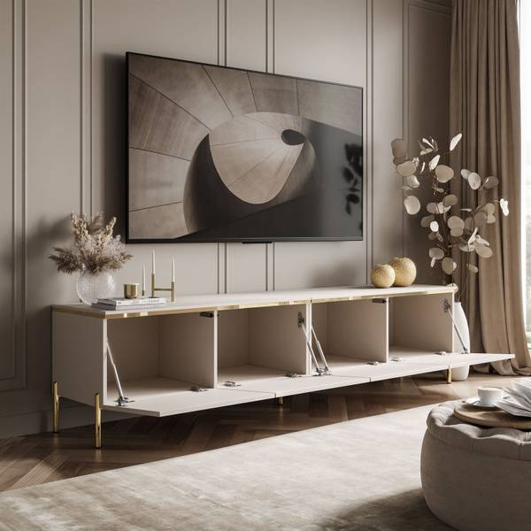 TV-Schrank CELINE Beige - Holzwerkstoff - 200 x 49 x 40 cm