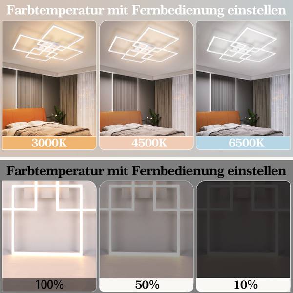 Plafonnier LED Wilkins Blanc - Métal - 73 x 8 x 73 cm