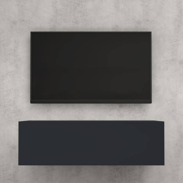 TV Lowboard TV Schrank Fernsehschrank02 Schwarz - Tiefe: 100 cm