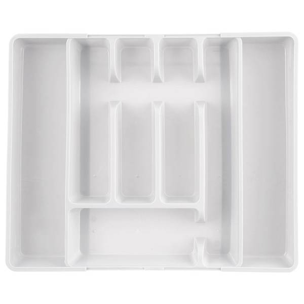 Besteckkasten für Schubladen 150748 Weiß - Kunststoff - 27 x 5 x 37 cm