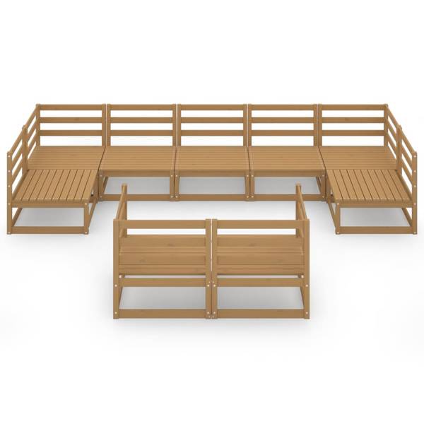Gartenmöbel-Set 3009763-1  (9-teilig) Braun - Kiefer - 70 x 67 x 70 cm