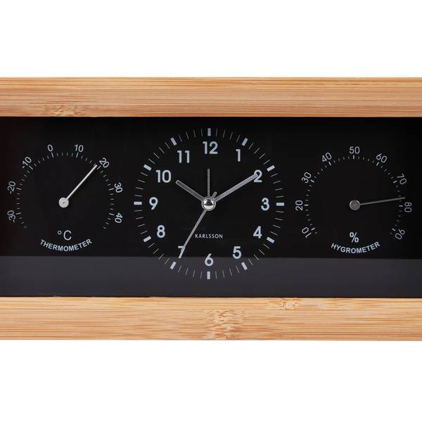 Wecker Neat Schwarz - Bambus - Holzwerkstoff - 6 x 13 x 26 cm